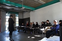 Sesión en la Facultad de Arquitectura y Urbanismo. 